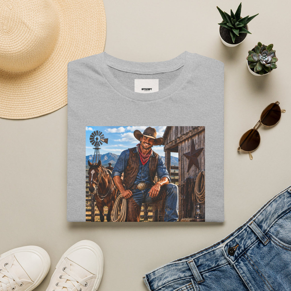 Cowboy Graphic T-Shirt — “Save a Horse, Ride a Cowboy” Western Tee