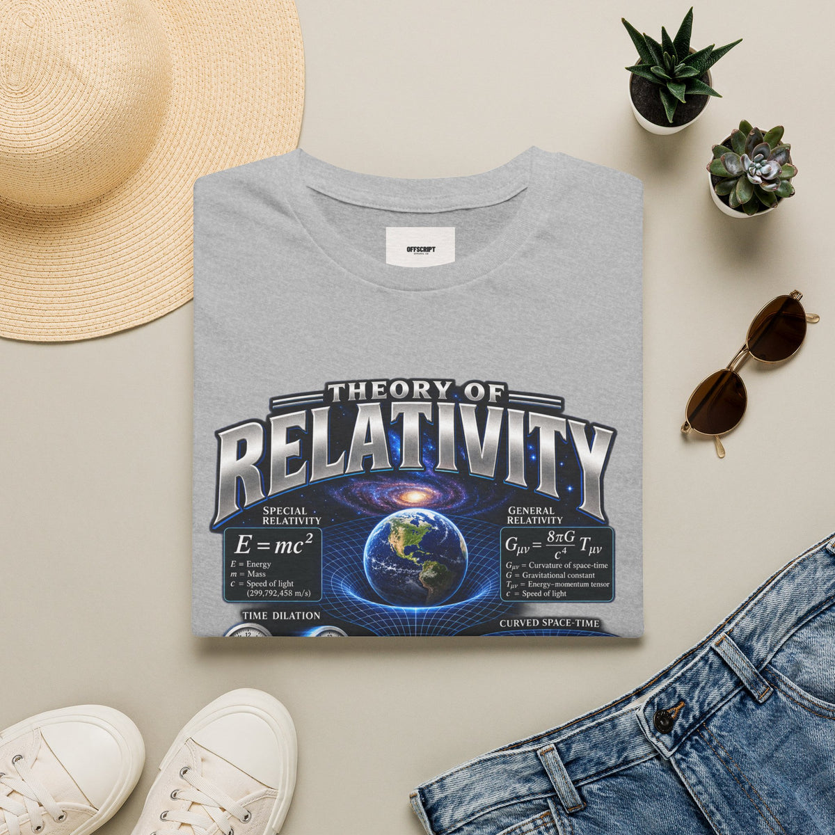 Theory of Relativity T-Shirt — Science Graphic Tee with Earth & Equations