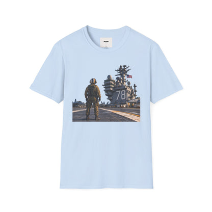 Aircraft Carrier Deck T‑Shirt – Navy Sailor & Carrier 78 Graphic