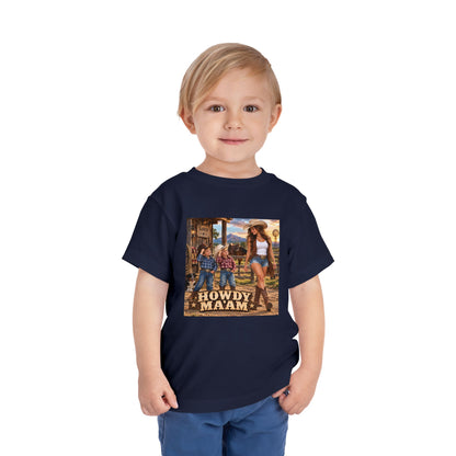 Toddler Tee — "Howdy Ma'am" Cowgirl Graphic Kids Shirt