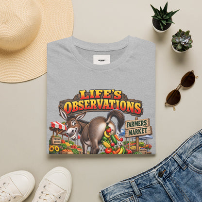Life's Observations Farmers Market T-Shirt — Funny Donkey Produce Graphic Tee