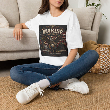 Marine Veteran T‑Shirt — Patriotic Eagle & American Flag Military Tribute