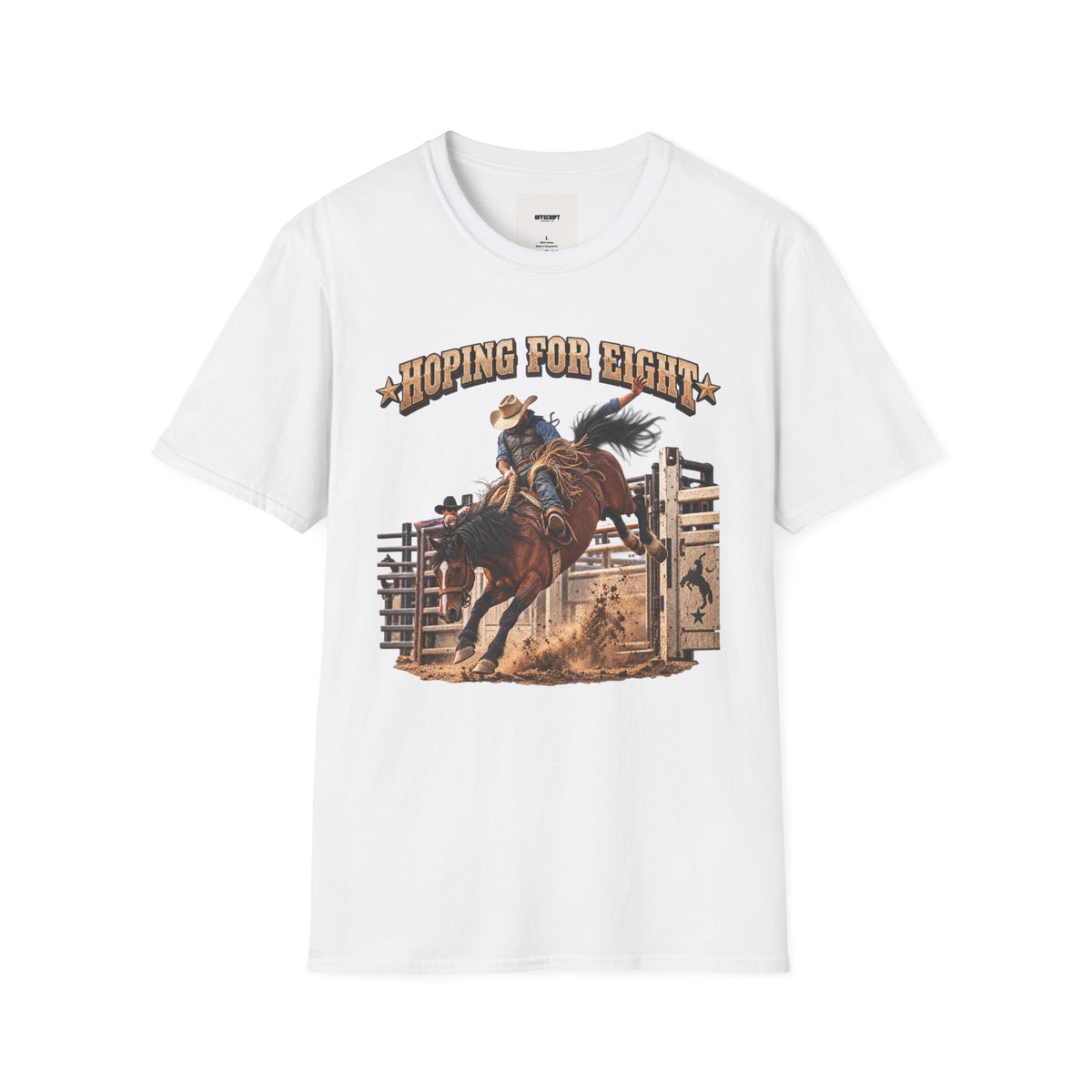 Hoping for Eight Rodeo T-Shirt — Bull Riding Western Tee