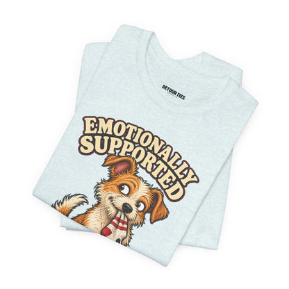 Emotionally Supported by a Menace Tee — Cute Puppy Graphic T‑Shirt