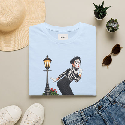 Mime Graphic T-Shirt — "Do Mime Farts Really Make a Noise?" Vintage Street Performer Tee