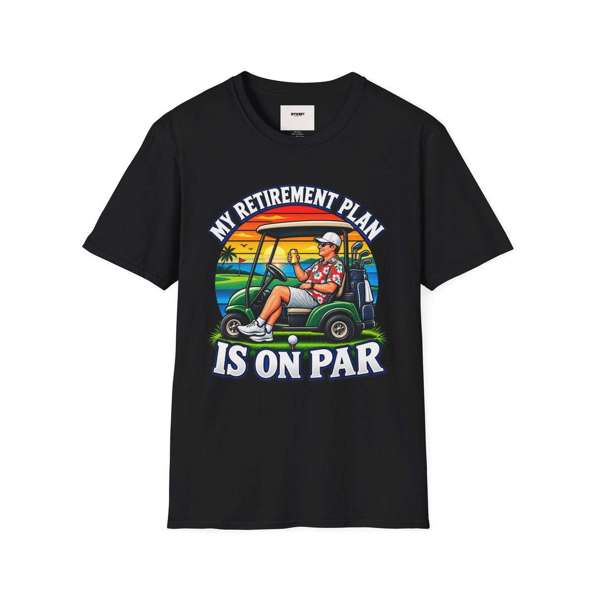 Retirement Golf T-Shirt — “My Retirement Plan Is On Par” Vintage Golf Cart Design