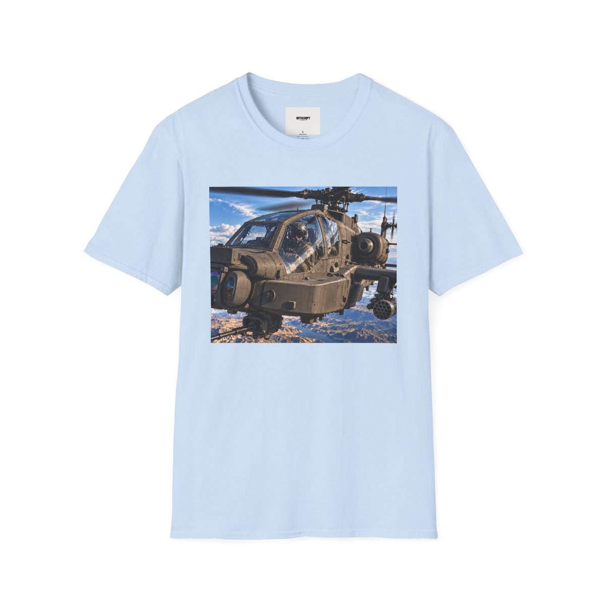 Attack Helicopter Photo T-Shirt — Military Aviator Crew Tee