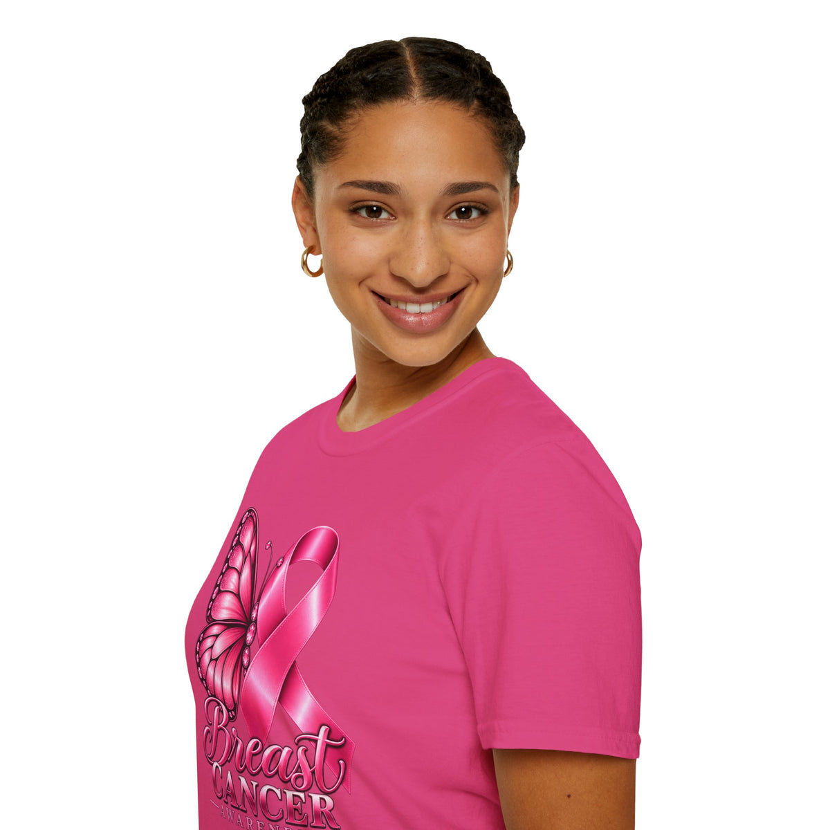 Pink Ribbon Butterfly Breast Cancer Awareness T-Shirt | Support Ribbon Tee
