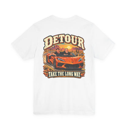 Detour Graphic Tee — 'Detour: Take the Long Way' Vintage Road Trip T‑Shirt