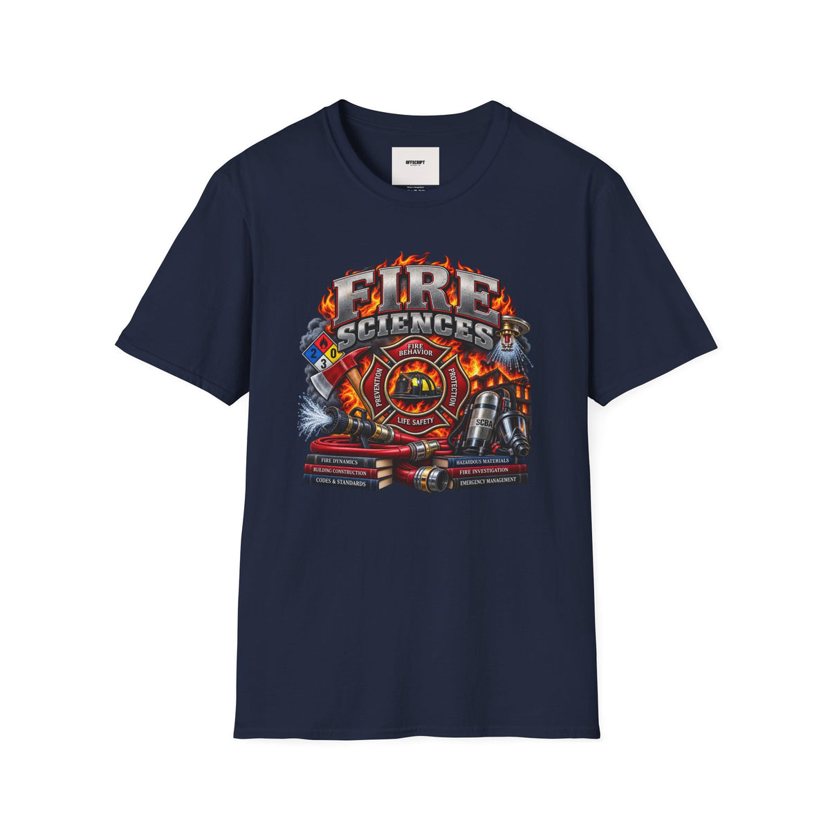 Fire Sciences T-Shirt — Firefighter Department Badge Graphic Tee
