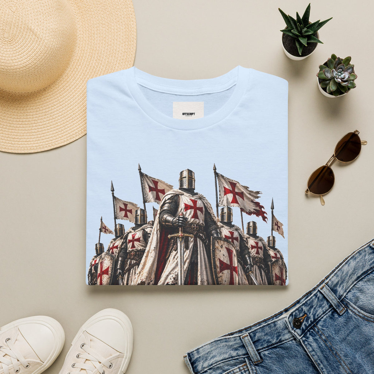 T‑Shirt — Crusader Knight 'Fear No Evil' Graphic Tee