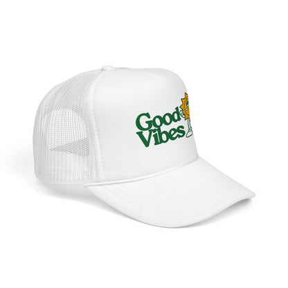 Good Vibes Sun Trucker Hat — Retro Sunny Graphic Foam Cap