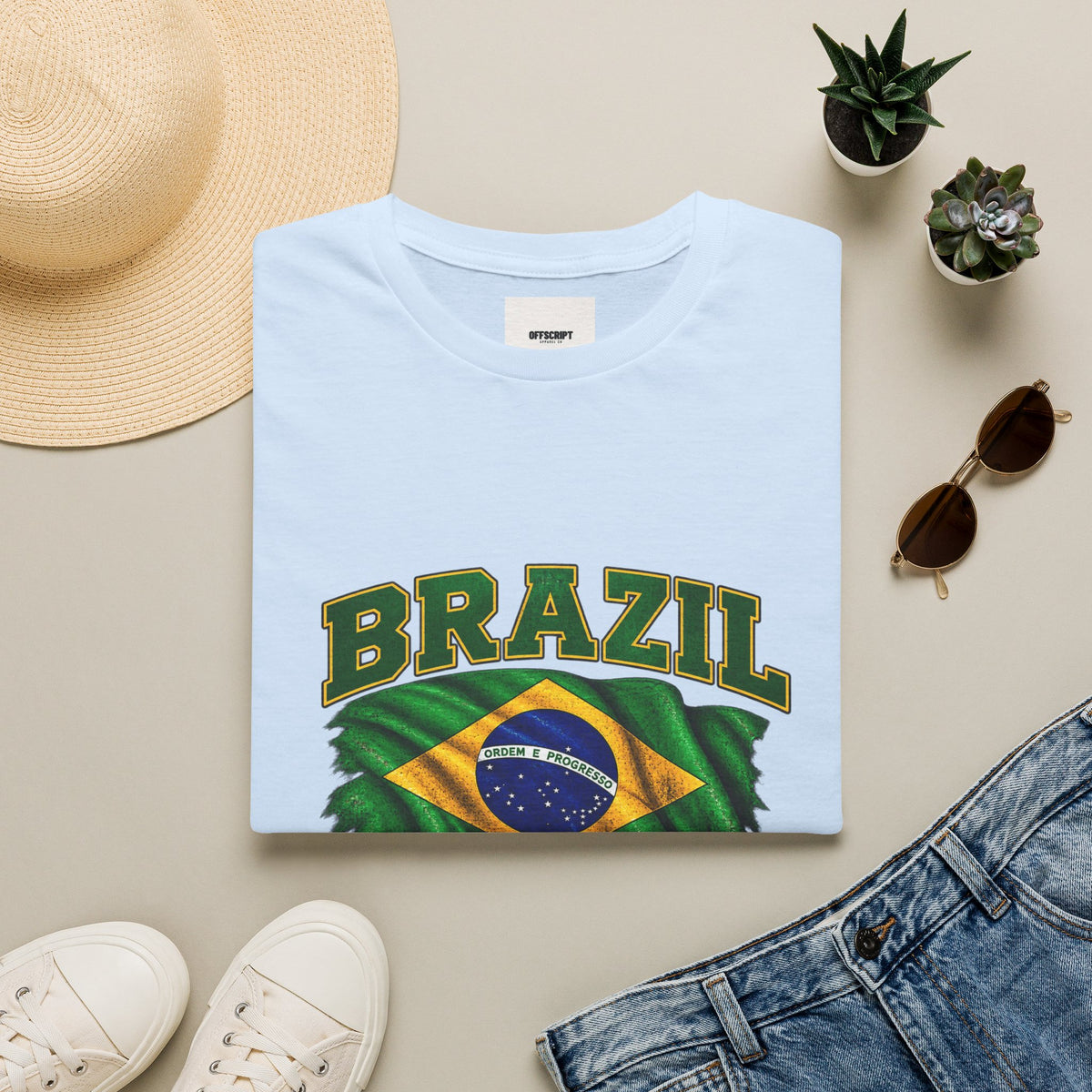 Brazil Flag T-Shirt — BRAZIL with Ordem e Progresso Graphic