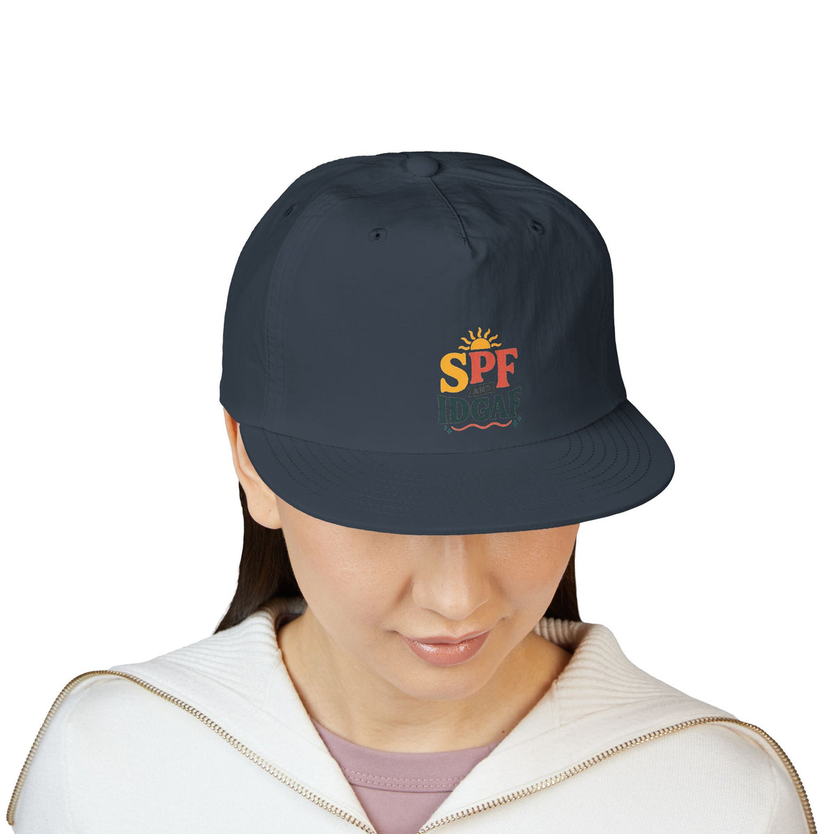 SPF IDGAF Surf Cap | Retro Sun Typography Hat