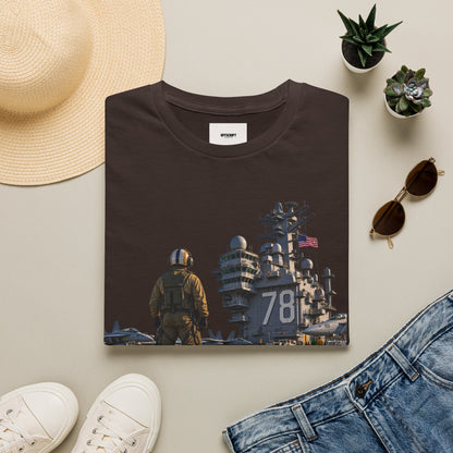 Aircraft Carrier Deck T‑Shirt – Navy Sailor & Carrier 78 Graphic