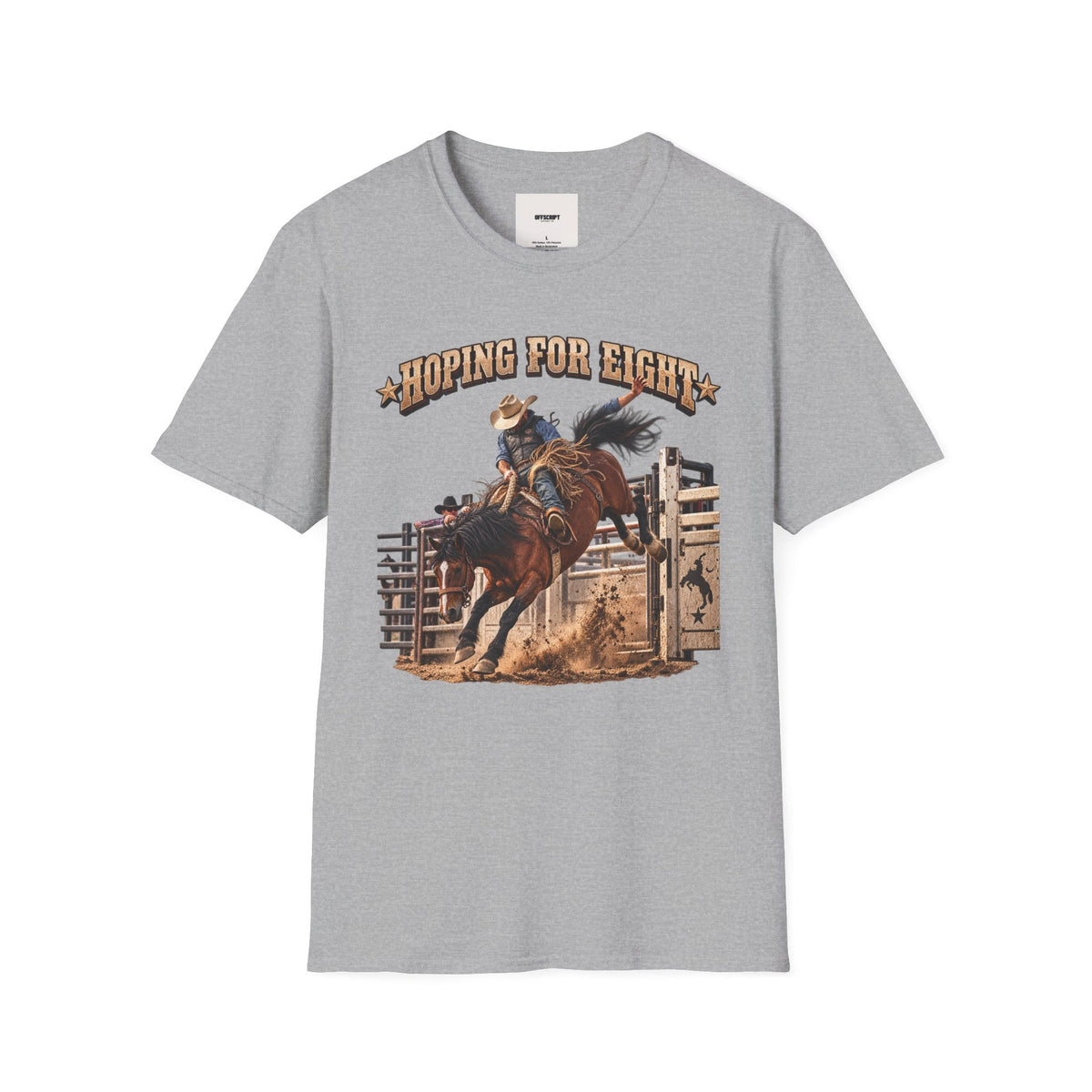 Hoping for Eight Rodeo T-Shirt — Bull Riding Western Tee