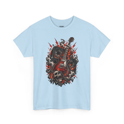 Electric Skull Guitar T‑Shirt — Rock & Metal Graphic Tee for Musicians and Fans