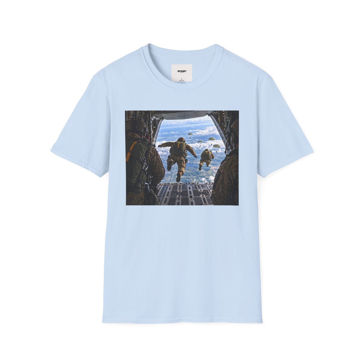 Parachute Jump Soldiers T-Shirt — Military Airborne Jump Photo Tee