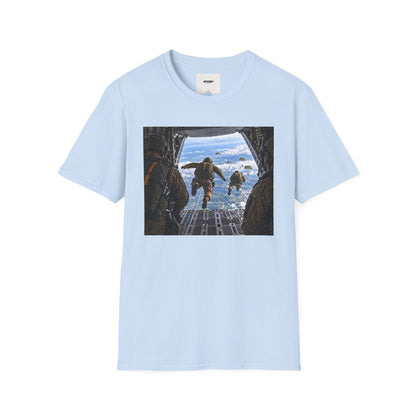 Parachute Jump Soldiers T-Shirt — Military Airborne Jump Photo Tee