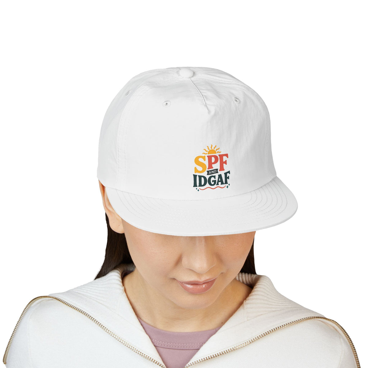 SPF IDGAF Surf Cap | Retro Sun Typography Hat