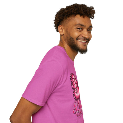 Pink Ribbon Butterfly Breast Cancer Awareness T-Shirt | Support Ribbon Tee