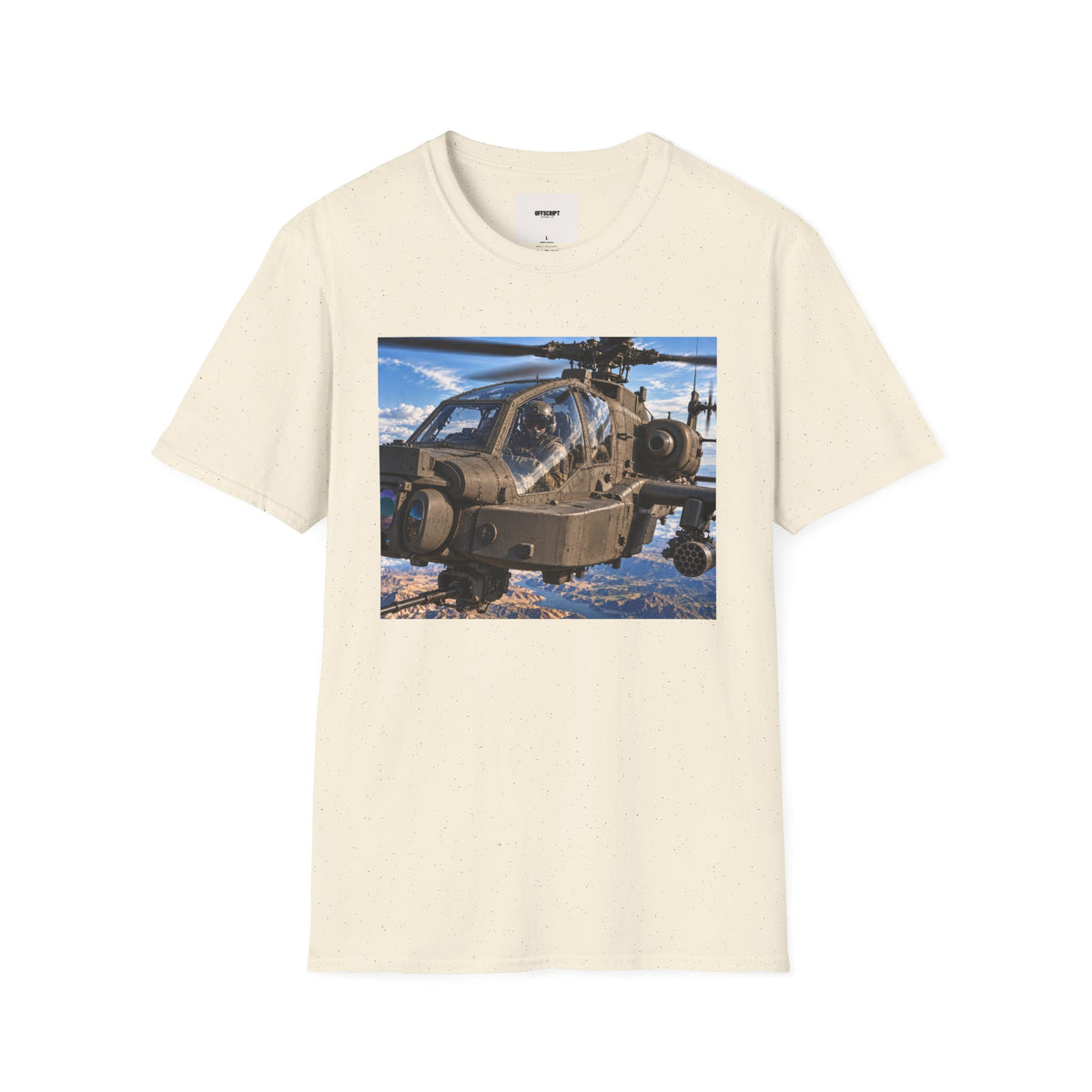 Attack Helicopter Photo T-Shirt — Military Aviator Crew Tee