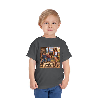 Toddler Tee — "Howdy Ma'am" Cowgirl Graphic Kids Shirt