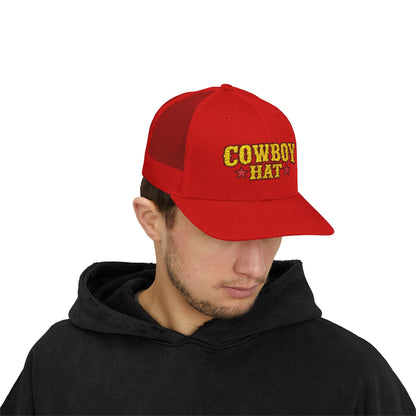 Cowboy Hat Snapback Trucker Cap – Western Rodeo Mesh Back Hat