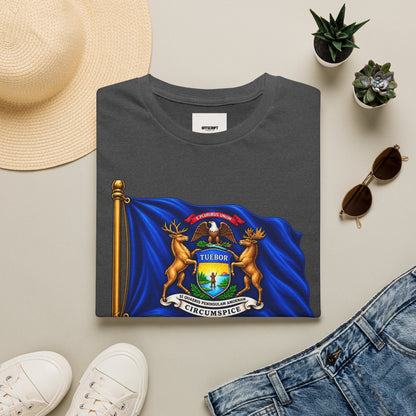 Michigan State Flag T-Shirt — Vintage State Seal Tee (TUEBOR)