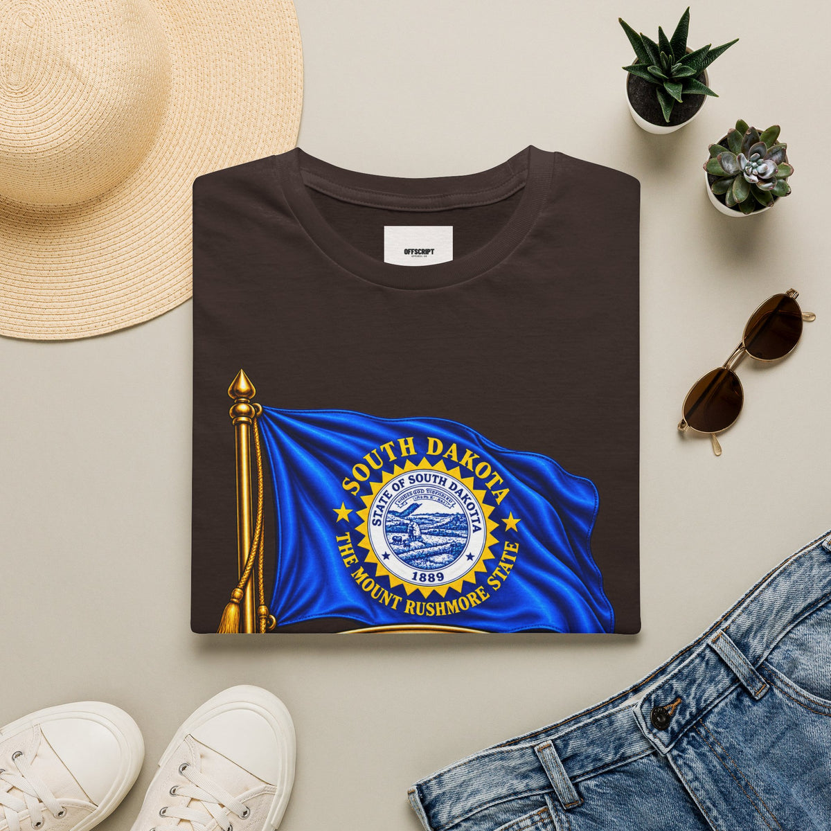 South Dakota Flag T‑Shirt — "Under God the People Rule" State Pride Tee