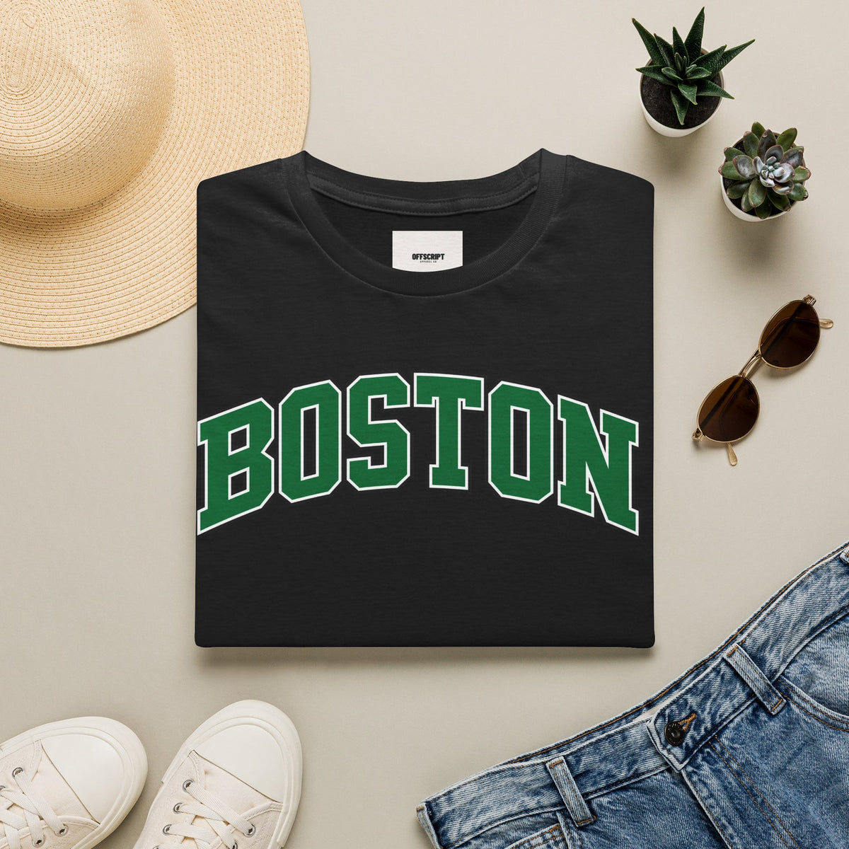 Boston Arch Logo T‑Shirt — Classic College Campus Tee