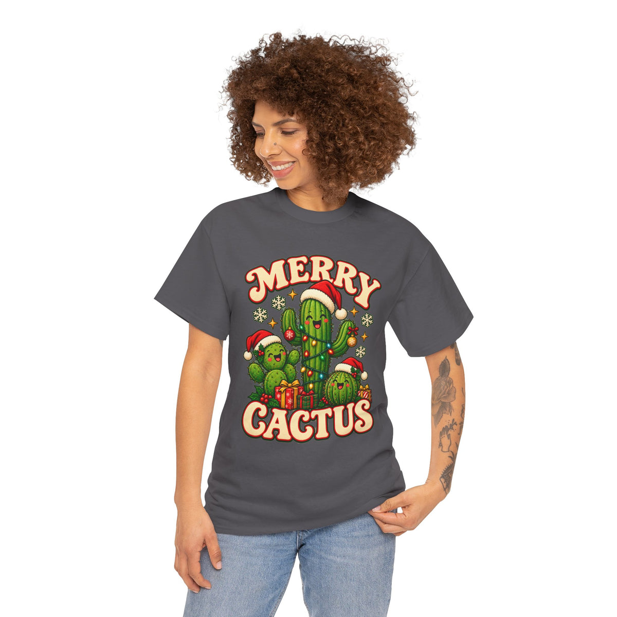 Merry Cactus Christmas Tee — Festive Holiday Cactus Shirt