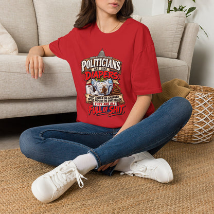T-Shirt — 'Politicians Are Like Diapers' Funny Political Graphic Tee