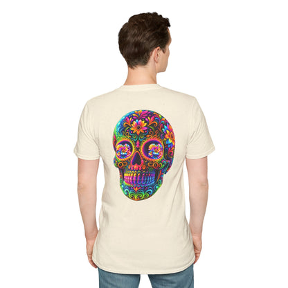 Sugar Skull T-Shirt — Colorful Day of the Dead Floral Skull Tee