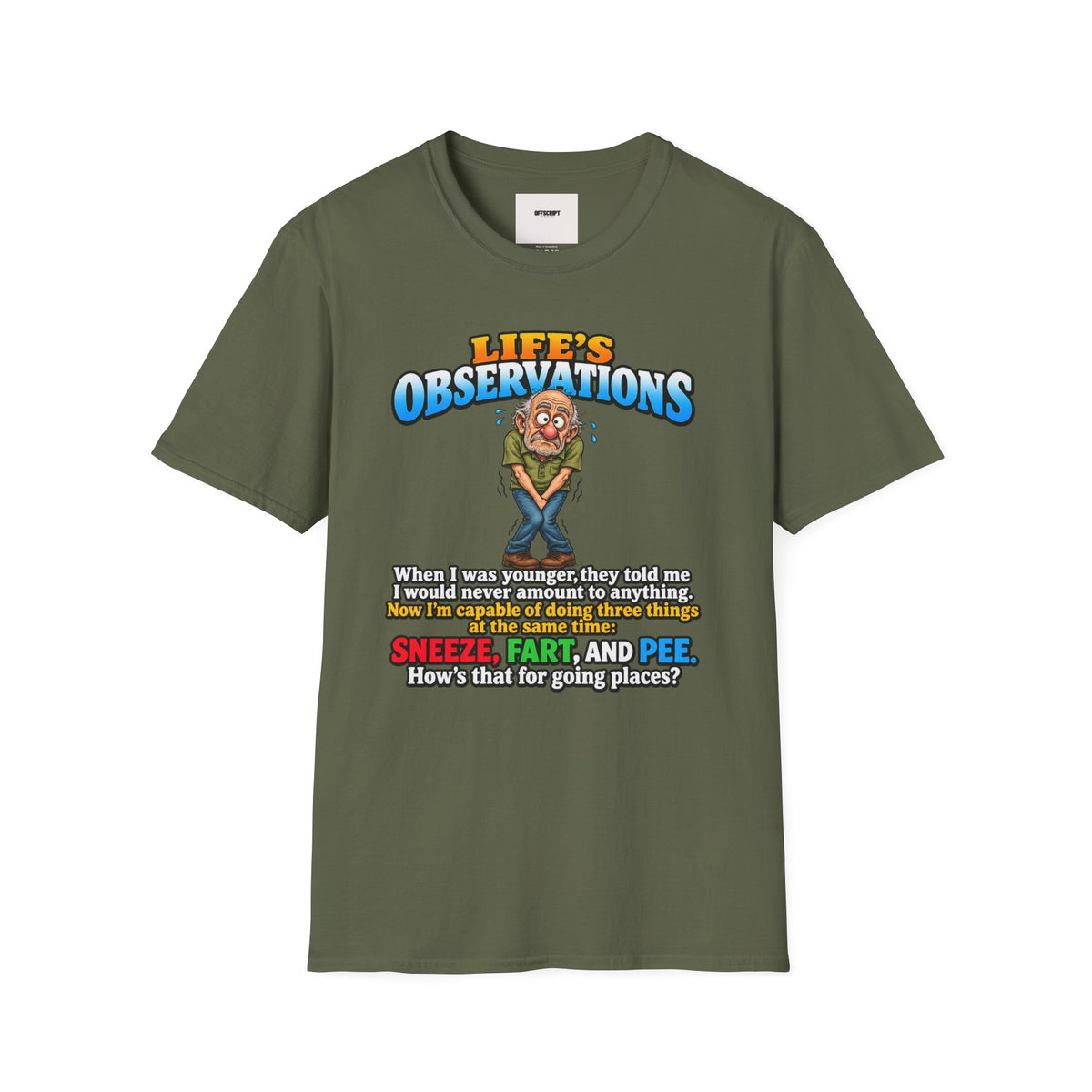 Life's Observations Funny Graphic Tee — Toilet Humor Bathroom Joke T-Shirt