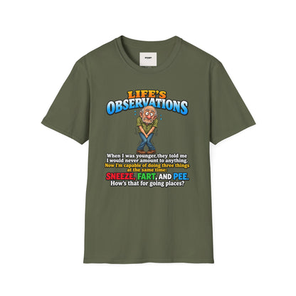 Life's Observations Funny Graphic Tee — Toilet Humor Bathroom Joke T-Shirt