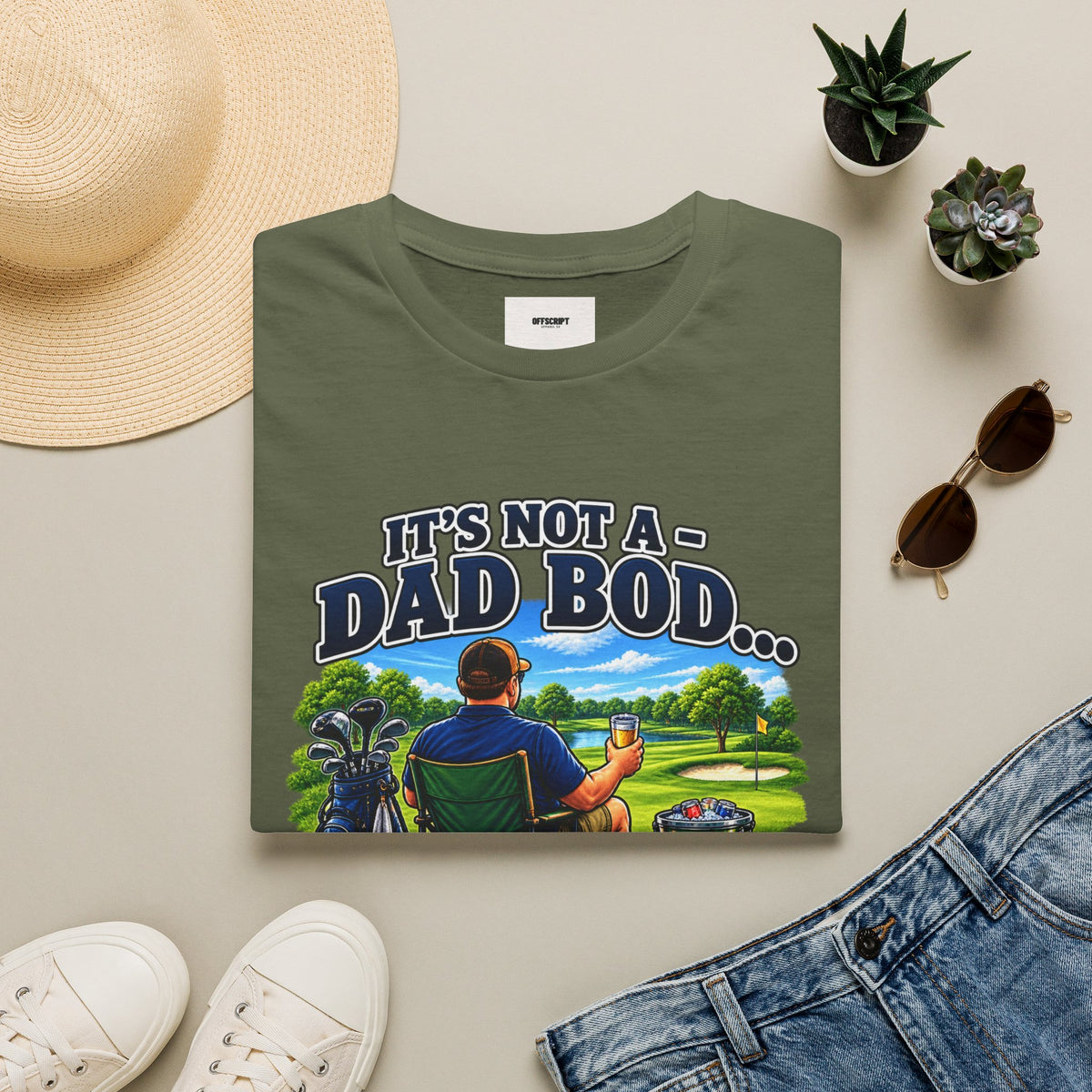 Golf Dad T-Shirt — "It’s Not a Dad Bod… It’s a Fuel Tank for More Golf"