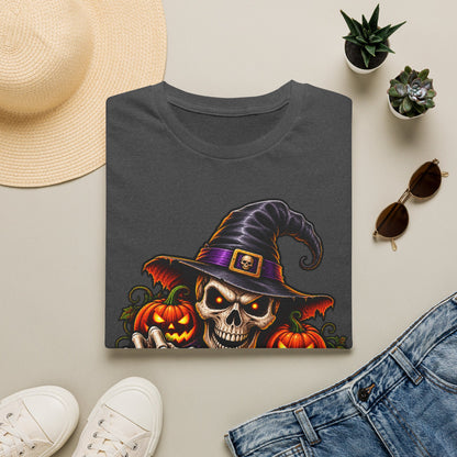 Halloween Skull Witch T-Shirt — Trick or Treat Pumpkin Graphic Tee