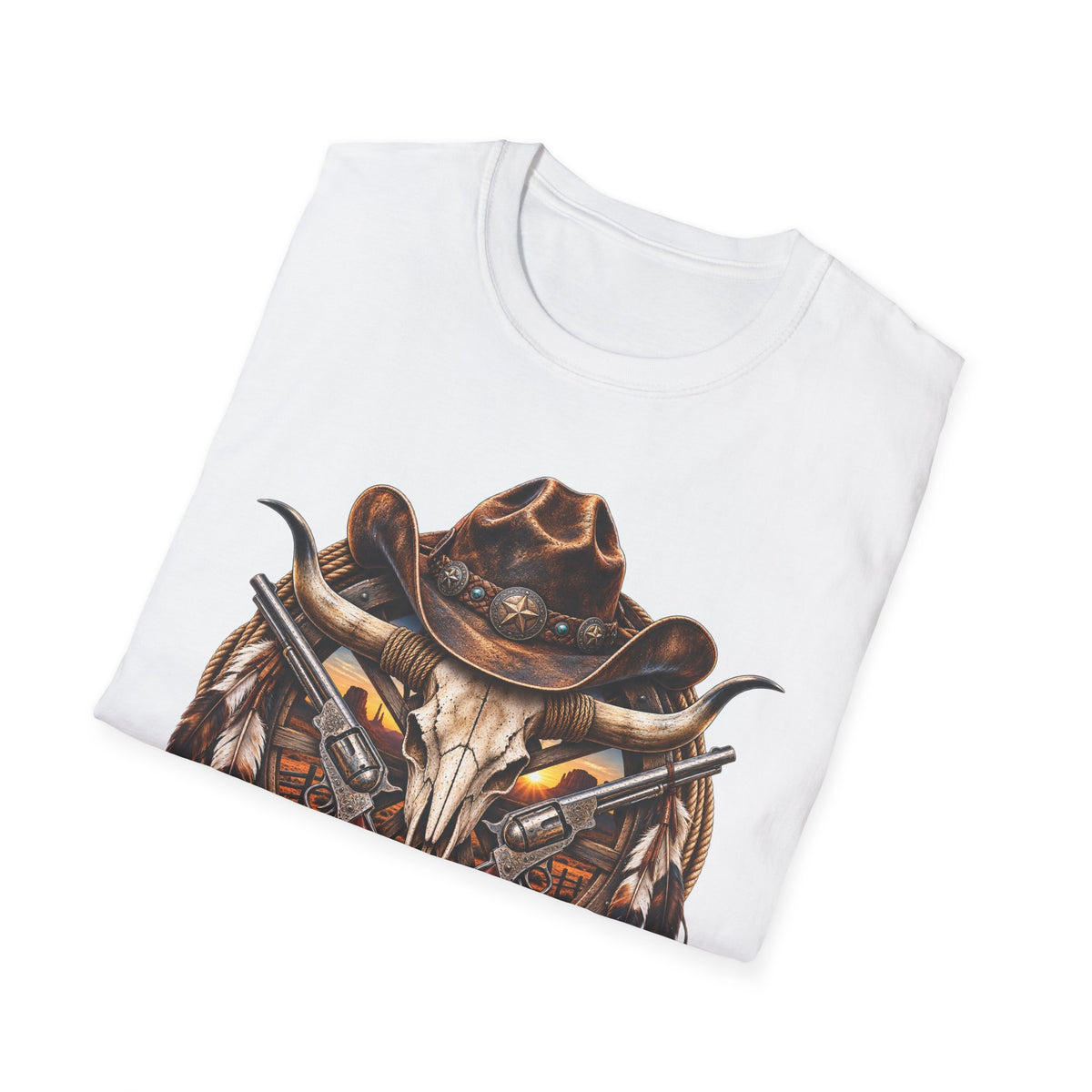 Cowboy Skull T-Shirt — Western Gunslinger Graphic Tee