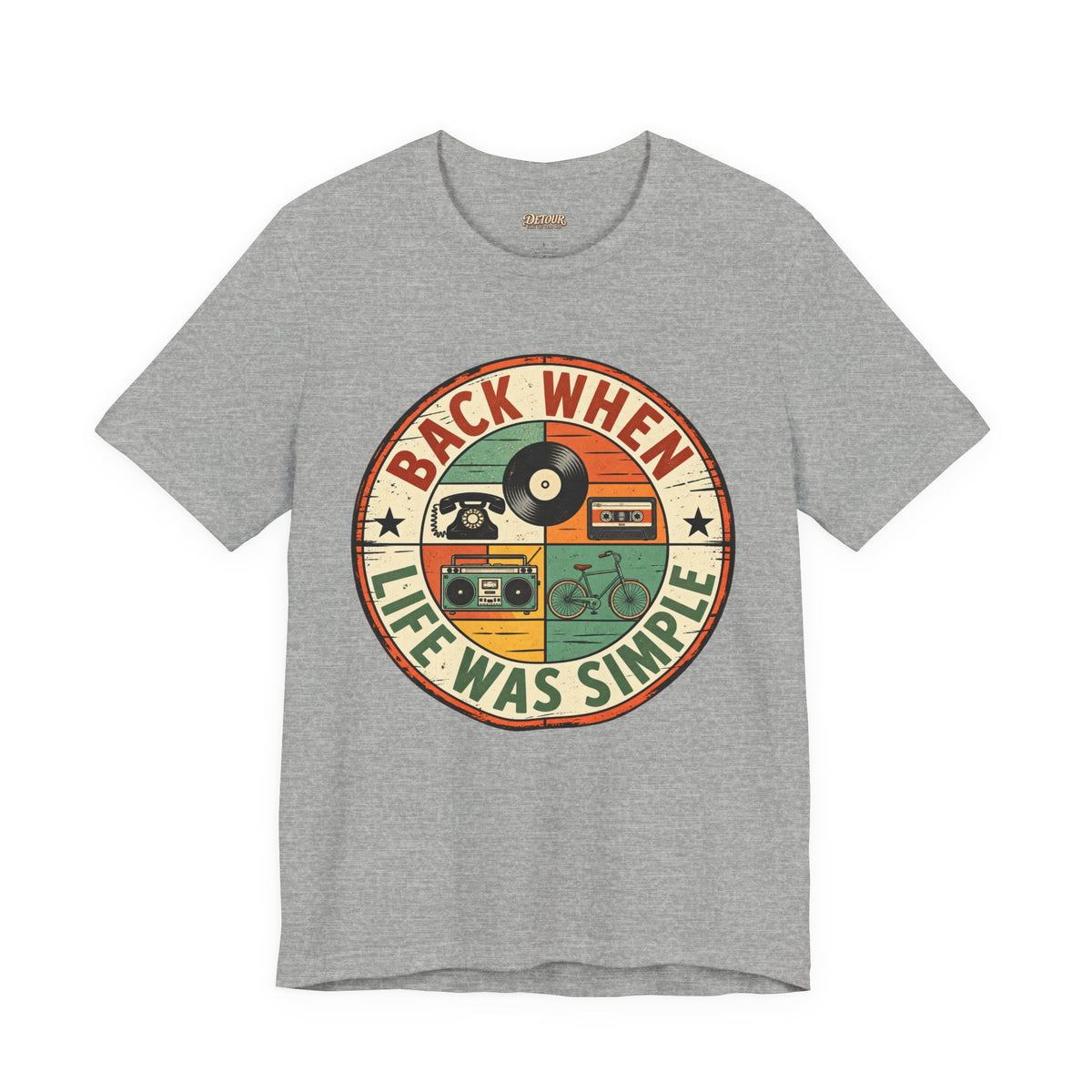 Back When Life Was Simple Vintage Retro T-Shirt