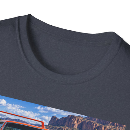 Classic Orange Muscle Car T-Shirt — Route 66 Roadtrip Tee