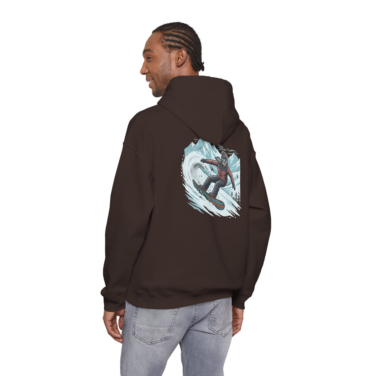 Snowboarding Hoodie – "Snowboarding Life" Graphic Pullover with Backboarder Illustration
