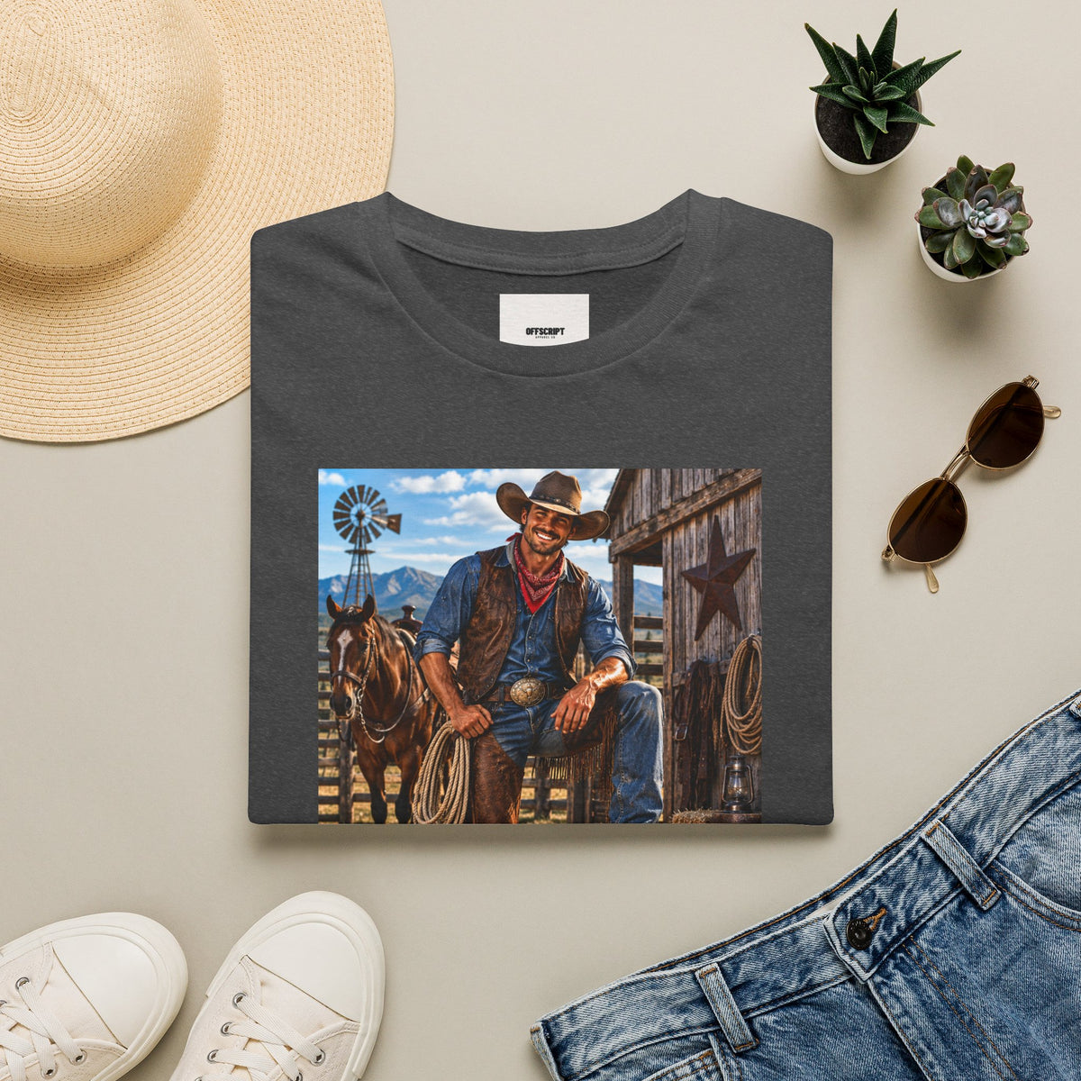 Cowboy Graphic T-Shirt — “Save a Horse, Ride a Cowboy” Western Tee