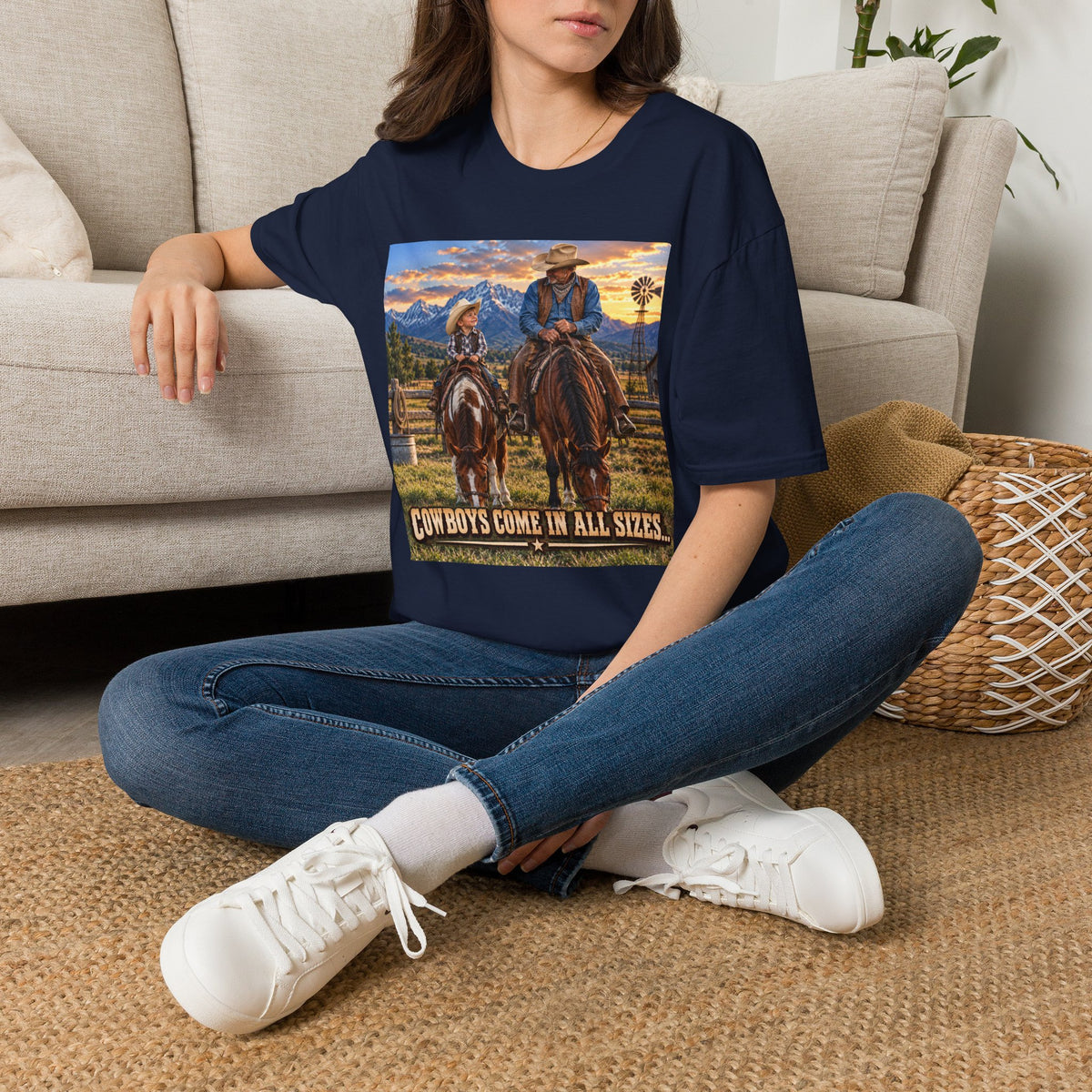 Cowboys Come in All Sizes T-Shirt — Father & Son Cowboy Western Tee