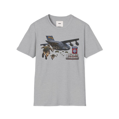 82nd Airborne Paratrooper T-Shirt — Military Jump C-17 Skydiving Design