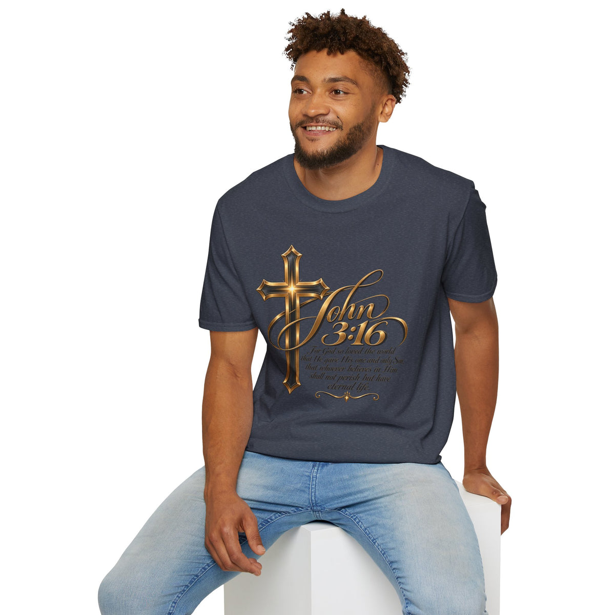 John 3:16 Cross T-Shirt — Inspirational Christian Scripture Tee