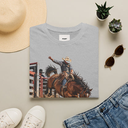 Rodeo Bucking Horse T-Shirt — 'Roping for Eight' Western Cowboy Shirt