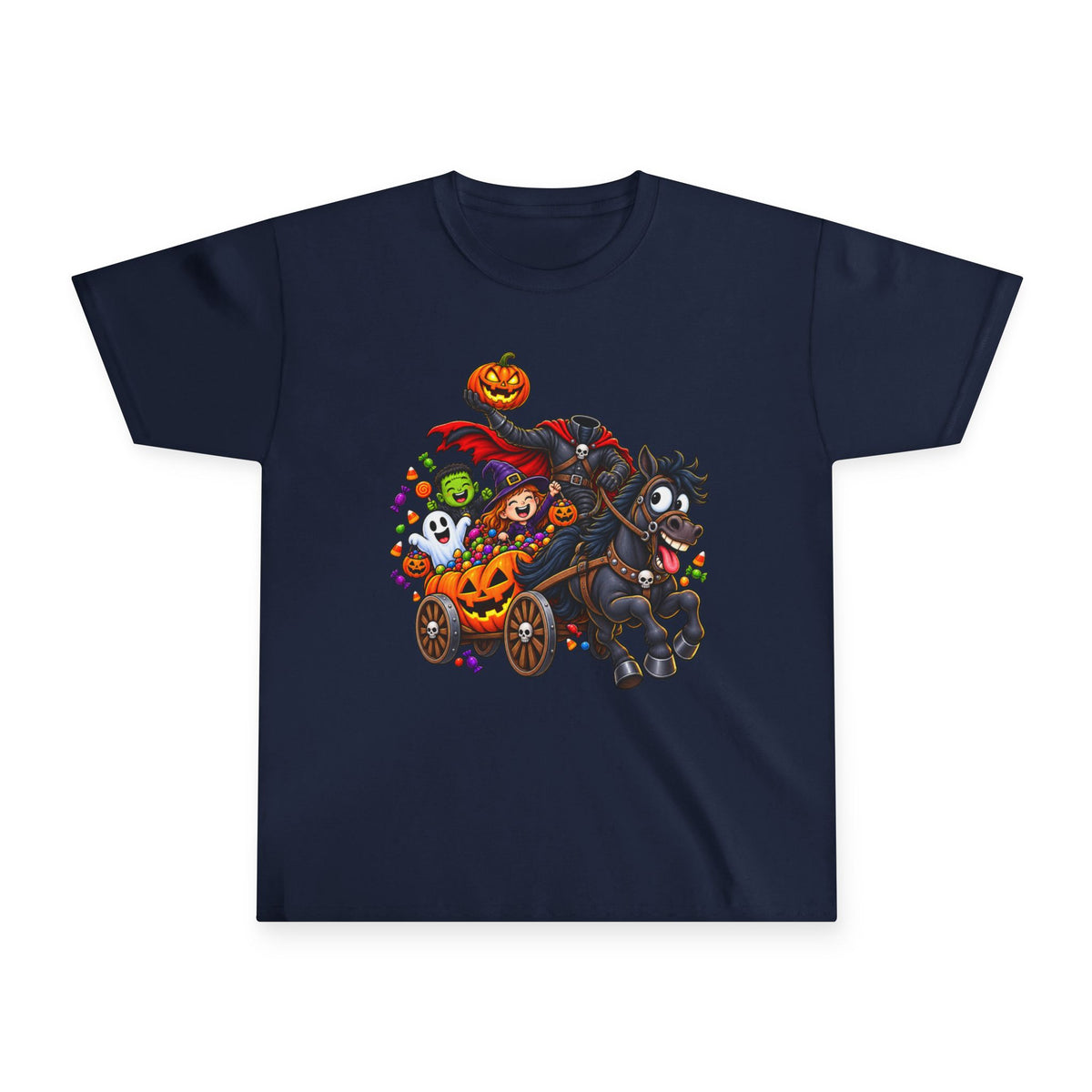 Kids Halloween Tee - Spooky Pumpkin Horse & Candy Ride Youth T-Shirt