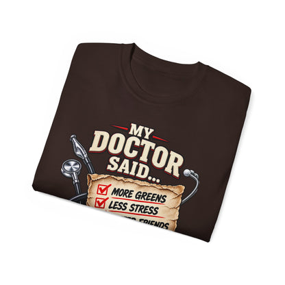 My Doctor Said… Play More Golf T‑Shirt — Funny Golf Checklist Tee