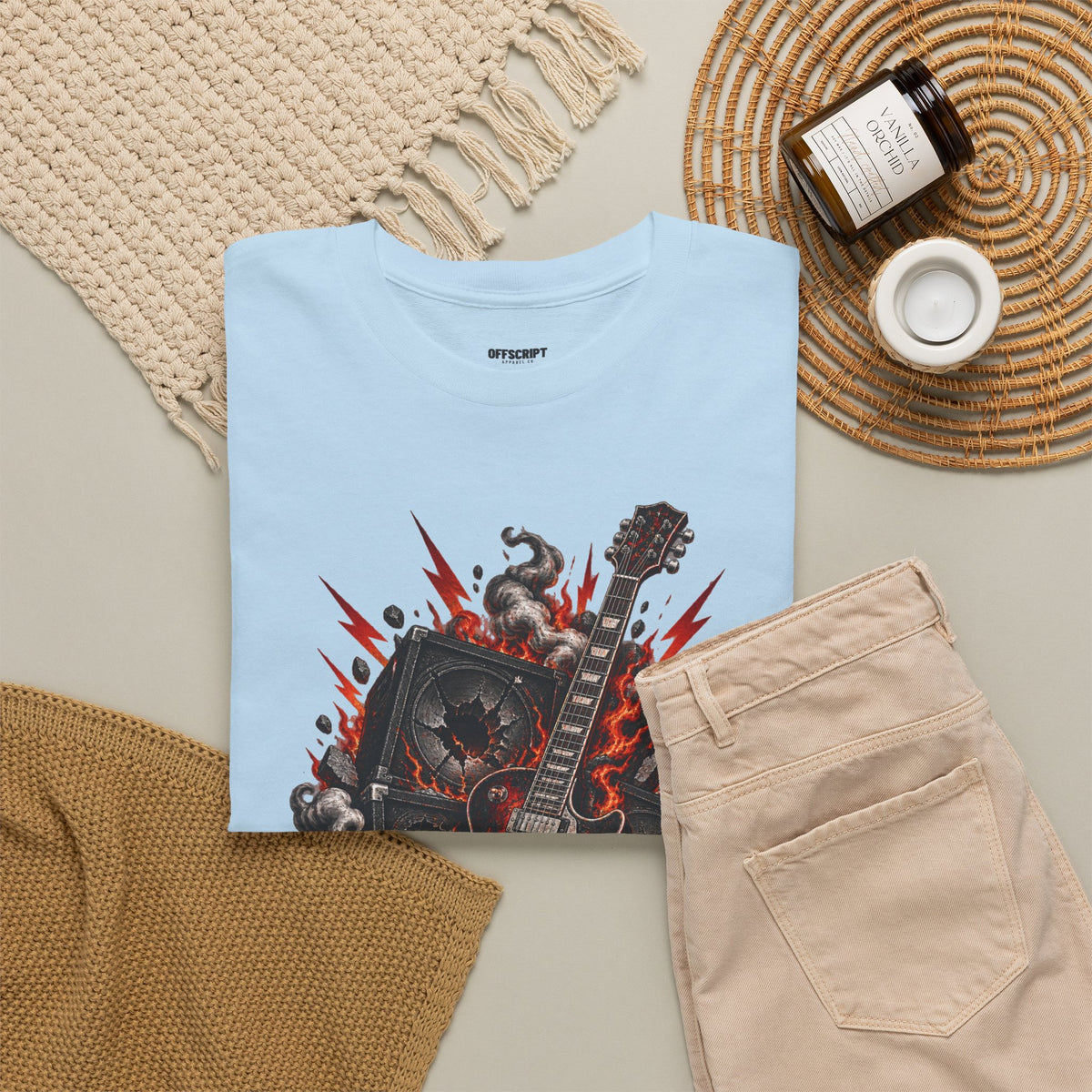 Electric Skull Guitar T‑Shirt — Rock & Metal Graphic Tee for Musicians and Fans